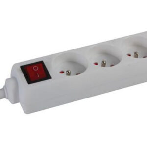 BLOC MULTIPRISE BLANC 3P + INTERRUPTEUR + CORDON 1,5M
