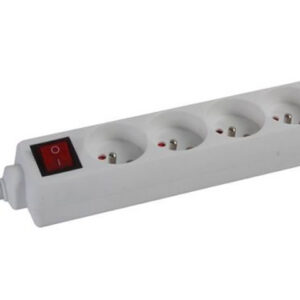 BLOC MULTIPRISE BLANC 4P + INTERRUPTEUR + CORDON 1,5M